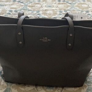 Coach Classic Gray with silver hardware. Zip Top Leather Tote